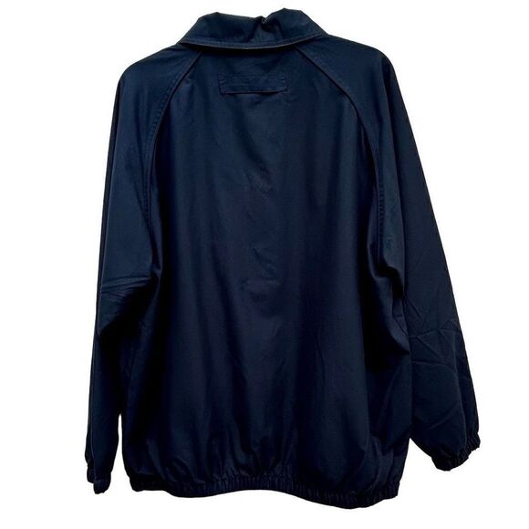 Harriton Windbreaker Men's Size M Blue Collared Raglan Long Sleeve Jacket - Picture 4 of 10